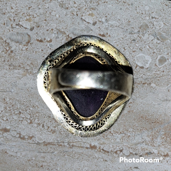 Vintage Chinese Silver and Amethyst Statement Ring - Picture 8 of 9